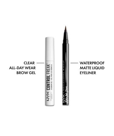 Nyx Professional Makeup Control Freak Eyebrow Gel & Epic Ink Eyeliner Bundle | Waterproof Vegan Formula | Clear Brow Setter Transparent Mascara & More - 10 ml - Buy Online on GoSupps.com