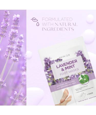 Lavender and Mint Foot Masks Moisturizing Socks - Relieves Swollen & Aching Feet, Removes Odor - 3 Pairs - Buy Online on GoSupps.com
