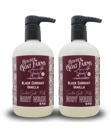 Golden Goat Farms Black Currant Vanilla Scented Body Wash with Goat Milk 16 Oz (2 Pack)