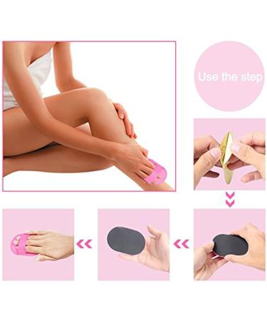 TEEROVA Portable Exfoliating Hair Removal Pads Set for Smooth Skin on Legs Arm Face Top Lip Pink - Buy Online on GoSupps.com
