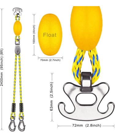 SELEWARE Heavy Duty Boat Tow Harness with Stainless Steel Quick Connector - Yellow - Buy Online on GoSupps.com