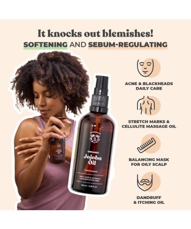 Buy Bionoble Organic Jojoba & Castor Oil Bundle - 100ml Vegan Hair Beard Eyelash & Nail Care - Cruelty-Free with Glass Bottle & Pump - Buy Online on GoSupps.com