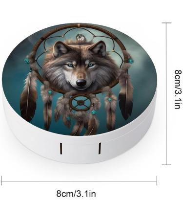 3D Wolf Dream Catcher Contact Lens Case - Portable Travel Storage Box for Contact Lenses - Buy Online on GoSupps.com