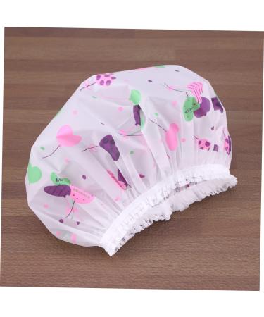 10pcs Healeved Plastic Shower Cap | Thicken & Water-Proof Bath Hat for Swimming | Miss Shower - Buy Online on GoSupps.com