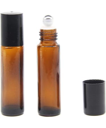 YIZHAO 10ml Amber Glass Roller Bottles - Set of 6 Brown, Empty Roller Ball Bottles for Essential Oils, Massage & Beauty Oil Mix Lab, Stainless Steel Roller Ball - Buy Online on GoSupps.com