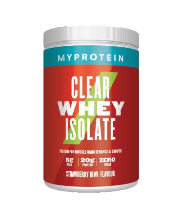 Myprotein Clear Whey Isolate Protein Powder - Strawberry Kiwi - 500g - 20 Servings - Cool and Refreshing Whey Protein Shake Alternative - 20g Protein and 4g BCAA per Serving Strawberry Kiwi 500 g (Pack of 1)