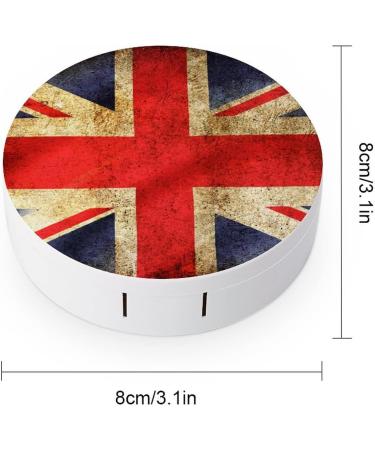 Retro Norway Norge Flag Round Case For Contact Lens Kit Storage Box with Mirror Printed - Buy Online on GoSupps.com