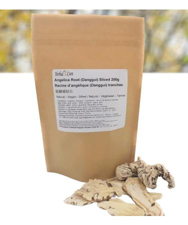 Herbal Cure - danggui dongquai angelica dang gui root sliced large root 200g - Product of China