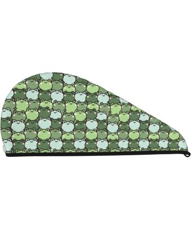 Buy Cute Frog Cartoon Microfiber Hair Towel Soft Super Absorbent Quick Dry Hair Wrap for All Hair Types | Coral Velvet | International Shipping - Buy Online on GoSupps.com