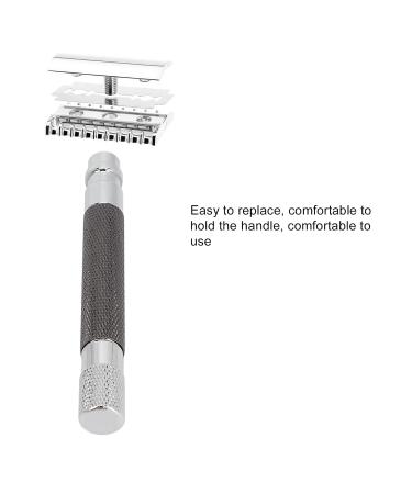 Old Style Razor Handle - Non-Slip Reusable Metal Razor for Travel (Black) | Premium Quality Shaving Tool - Buy Online on GoSupps.com