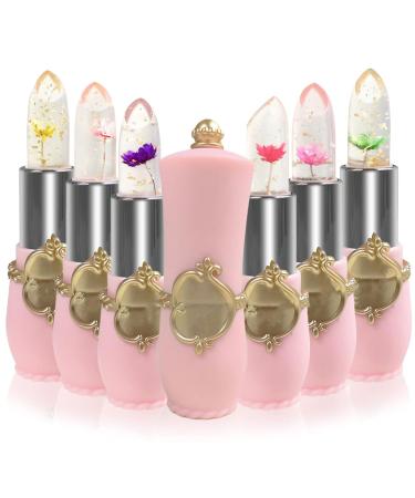 Crystal Jelly Flower Color Changing Lipstick Set - Rose Red | Temperature Change Magic Lip Gloss - Buy Online on GoSupps.com