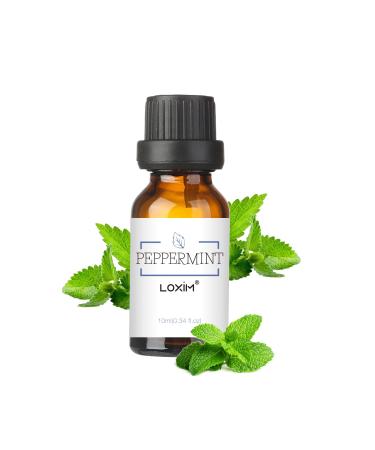LOXIM Peppermint Essential Oil Pure Natural Essential Oils Fragrance Oil Perfect for Humidifiers Diffusers Candle Making Scent Home and Office (Pack of 1 Peppermint) Peppermint 0.34 Fl Oz (Pack of 1)