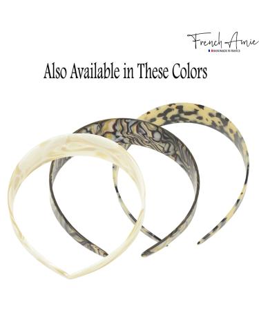 French Amie Ultracomfort Wide 1 1/4 Celluloid Handmade Headband - White - Made in France - Buy Online on GoSupps.com