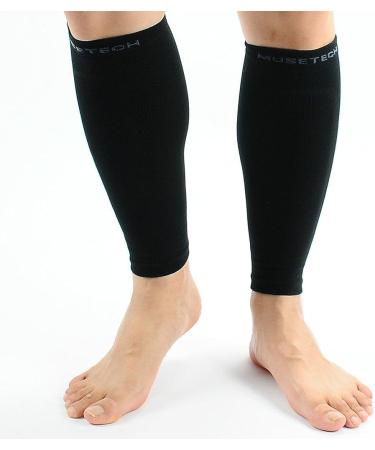 Musetech Calf Compression Sleeves (Pair) S/M Black - Support and Comfort for Active Lifestyles - Buy Online on GoSupps.com