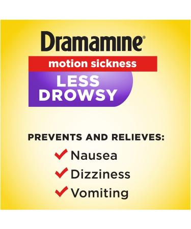 Dramamine Motion Sickness Less Drowsy Travel Vial 8 Count - Fast Relief Formula - Buy Online on GoSupps.com
