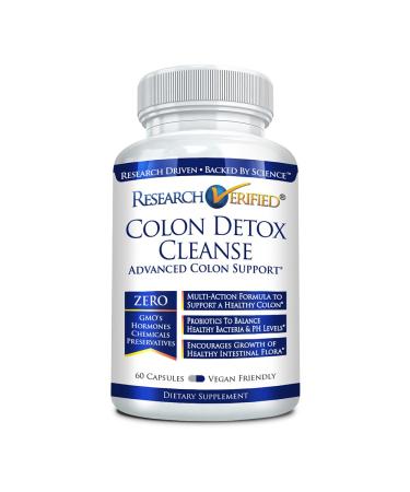 Research Verified Colon Detox Cleanse - 1 Colon Cleansing & Detox Treatment - 100% Natural w/Probiotics & 19 Tested Ingredients - 100% Money Back - 1 Bottle Supply