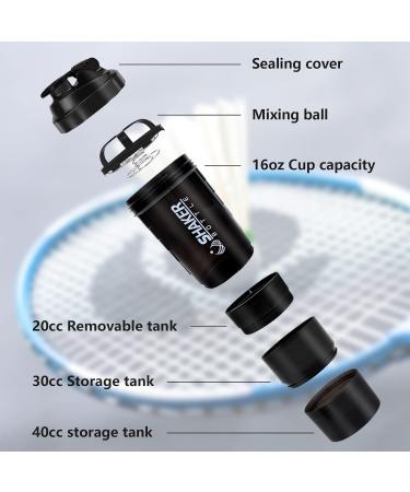Buy XTK Shaker Bottle - 473ml Protein Shaker with Storage & Mixing Ball | BPA-Free Sports Water Bottle & Pills Organizer for Fitness - Buy Online on GoSupps.com