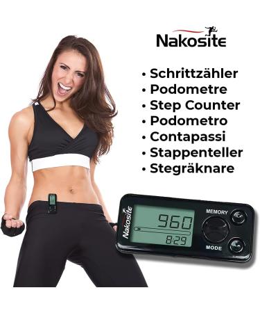 Buy Nakosite PEDI2433-NVB Pedometer - Accurate App-Free Tracker for All Ages | Distance & Calories | No Bluetooth Required - Buy Online on GoSupps.com