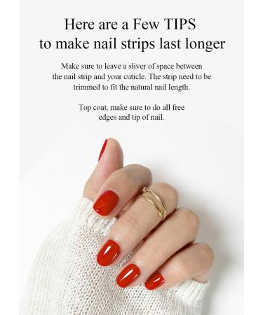 AutyaMee Semi Cured Gel Nail Strips (Red)-20 PCS Gel Nail Wraps | UV Light Required | Gel Nail Stickers Salon Quality & Easy to Use - Buy Online on GoSupps.com