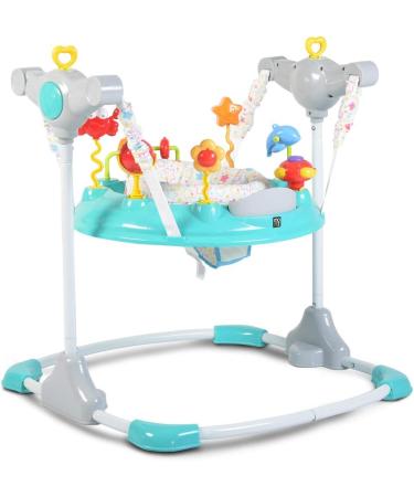 Cangaroo Hopser Vista: Adjustable Bouncer with Play Center Music & Lights - Turquoise | International Shipping Available - Buy Online on GoSupps.com
