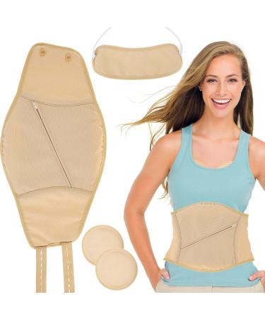 JP 2/3Pcs Neck Waist Oil Pack Set Washable Reusable Essential Oil Wrap Mess-Free Oil Pack Wrap with Adjustable Elastic Strap Comfortable Oil Pack Leak-Proof Oil Pack for Neck Waist Relaxing RealEthano Pumping rope neck+1 pair of chest pads Khaki-No. 5 wai