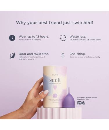 Saalt Soft Menstrual Cup - Super Soft & Flexible - Mountain Iris Purple Regular - 12 Hour Wear - Tampon & Pad Alternative - Buy Online on GoSupps.com
