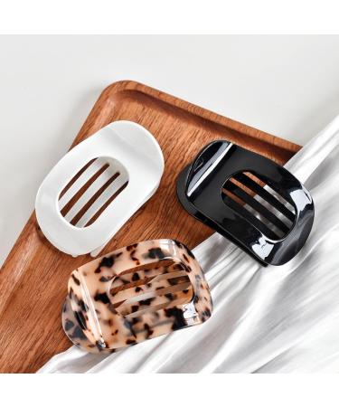 Flat Round Hair Claw Clip Ponytail Top Clip Large Grab Clip Strong Hold for Women Thick Hair & Thin Hair Easy to Use Dark Brown - Buy Online on GoSupps.com