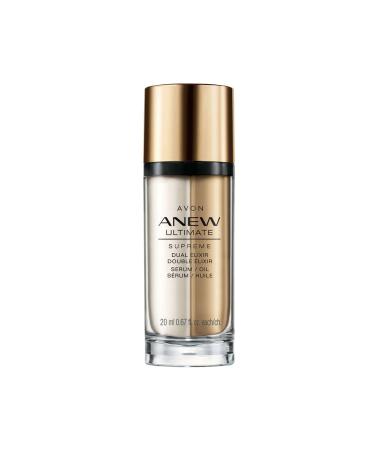 Avon Anew Ultimate Supreme Dual Elixir |Anti-Aging Serum + Oil with AHA, Argan Oil and Camellia Oil