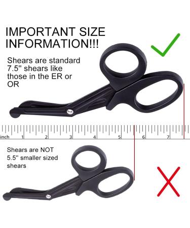Stainless Steel Medical Bandage Scissors - EMT & Trauma, First Aid Tool for Paramedic, Nurses & Doctors - Precise Cut, Bent Black Scissors - Buy Online on GoSupps.com