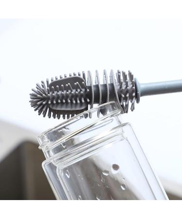 2Pcs Bottle Brush Long Handle Silicone Water Bottle Brush Cleaner Cup Washing Cleaner with Hanging Hole Flexible Bendable Brushes for Glass Plastic Water Bottles Household Clean - Buy Online on GoSupps.com