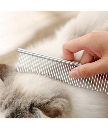 3 Pack Pet Combs Stainless Steel - Wide Tooth & Dense Tooth Comb for Cats and Dogs - Flea Comb Included - Dog Grooming Essential - Silver - Buy Online on GoSupps.com