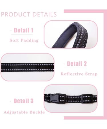 OHVEECA Dog Head Collar with Reflective Strap Prevent Pulling Adjustable Soft Fabric Padded Dog Head Harness Dog Head Halter with Safety Clip for Training Guide(L Black) - Buy Online on GoSupps.com