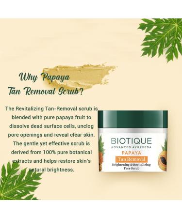 Biotique BIO PAPAYA Revitalizing Tan-Removal Scrub 75gm/2.65 Fl.Oz | Exfoliating Face Scrub - Buy Online on GoSupps.com