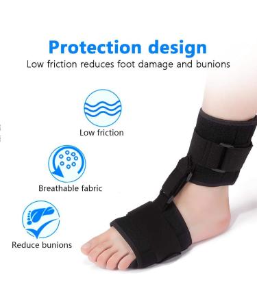 Adjustable Foot Drop Brace - Orthotic Ankle Support for Plantar Fasciitis | Right/Left Foot Drop Splint for Day/Night Use - Buy Online on GoSupps.com