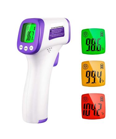 Thermometer for Adults, Digital Thermometer Thermometer for Adults and Kids, Infrared Thermometer touchless Forehead Thermometer, 3 in 1 Mode Fever Thermometer, °C/°F Adjustable (Purple)