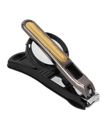 Nail Clippers with Magnifying Glass Large Nail Clippers Magnifier Loupe Set Nail Clipper Heavy Duty Portable Nail Cutter with Removable Magnifying Glass for Seniors(black)