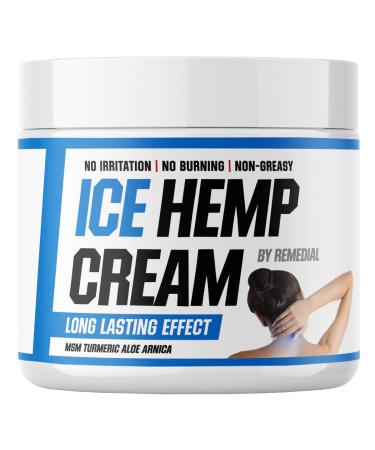 Ice Hemp Cream - Cools and Soothes Joints Muscles Nerves Back Neck Shoulders Hips Wrists Ankles Knees Feet - Natural Hemp Extract with Arnica Turmeric Aloe Vera Menthol