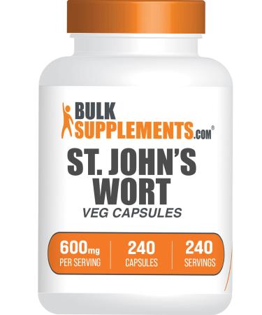 BulkSupplements.com St. Johns Wort Capsules - Hypericum Perforatum St. John's Wort Herbal Supplements - Vegan 1 Capsule per Serving 240 Veg Capsules (Pack of 1)