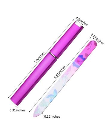 5-Piece Colorful Printed Glass Nail File Buffers with Cases - Double Sided Manicure Tools for Women & Men - Buy Online on GoSupps.com