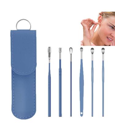 Sokera Ear Wax Remover Portable Ear Wax Removal Tool Set Stainless-Steel Ear Wax Removal Cleaning Tool Kit Ear Wax Cleaner Tool Set Ear Wax Removal Kit for Ear Adult Blue