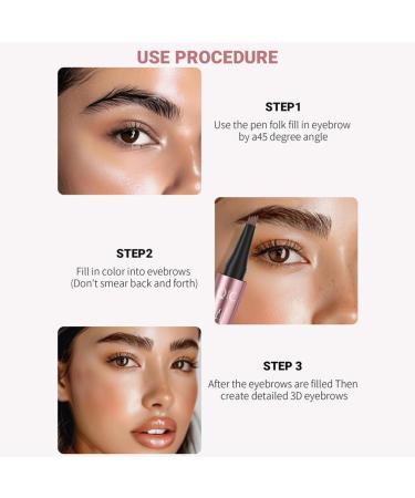New Eyebrow Pen 3d Eyebrow Pen Waterproof Eyebrow Pen Micro Eyebrow Pen 4-Point Precision Eyebrow Pen Delicate Pen Tip As Fine As Hair Accurately Outlined With Smooth Lines Light Coffee Color - Buy Online on GoSupps.com
