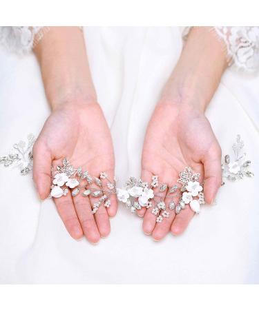 Unicra Bridal Hair Accessories - Silver Flower Headband & Crystal Bridal Headpiece for Women & Girls | International Shipping - Buy Online on GoSupps.com