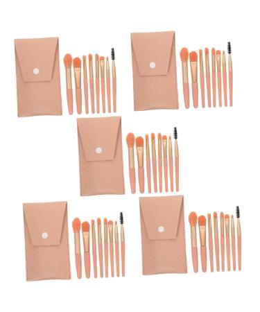 minkissy 5 Sets Travel Makeup Women Makeup Supplies Cosmetics Supply Supple Makeup Brush Beauty Supply Brush for Makeup Eyeshadow Brush Makeup Tool Lip Brush Wood Miss Girl Morandi