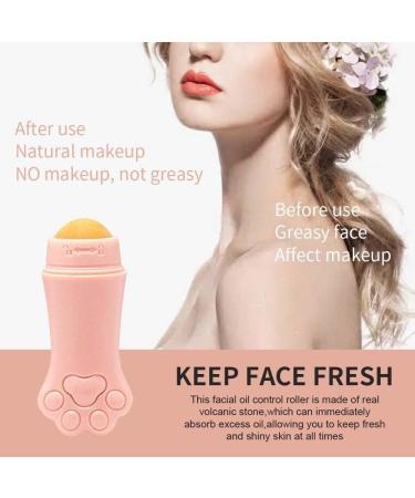 GANPUB Pink Face Oil Absorbing Roller Natural Volcanic Roller Oil Control Rolling Matte Makeup Face Skin Care Tool Facial Cleaning Oil Absorption Roller Popular Facial Oils Creams and Moisturizers - Buy Online on GoSupps.com