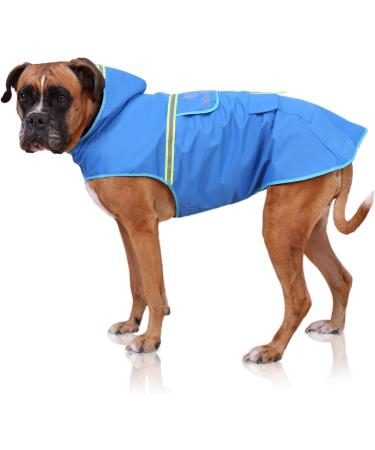 Bella & Balu Hundersmantel - waterproof dog coat with a hood and reflectors for dry safe walking rangs the dog playground and the vacation with dog (L | Blue) L blue - Buy Online on GoSupps.com