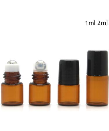 100 Pack 2ml Roll-On Glass Bottles for Essential Oils | Refillable Aromatherapy Vials with Stainless Steel Roller Balls | Tukistore Perfume Containers - Buy Online on GoSupps.com