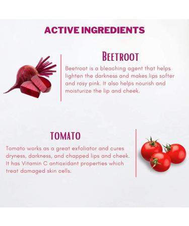 Organics Beetroot Lip & Cheek Tint Balm - Nourishing Color for Women | Lighten Dark Lips & Hydrate Chapped Skin (15g - Buy Online on GoSupps.com