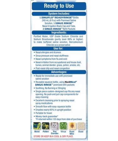 NeilMed SinuFlo Ready Rinse 8 fl oz - Pack of 1 | Nasal Rinse Solution - Buy Online on GoSupps.com
