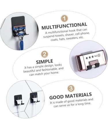 Zerodeko 4-Piece Razor Hook Set | Shower Hook & Mobile Phone Holder | Stainless Steel Storage Solution for Shaver & Toothbrush | International Shipping Available - Buy Online on GoSupps.com