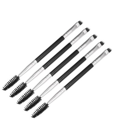 VOCOSTE 1pcs Soft Double Sided Eyebrow Brush for Women Angled Eye Brow Brush Eyelash Extension Brush for Eye Makeup Silver Tone Black Silver Tone Black 1